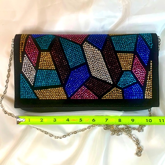Natasha Evening Clutch Shoulder Bag  with Crystals NWOT - Picture 8 of 10